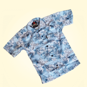 Azure Mosaic Linen Shirt