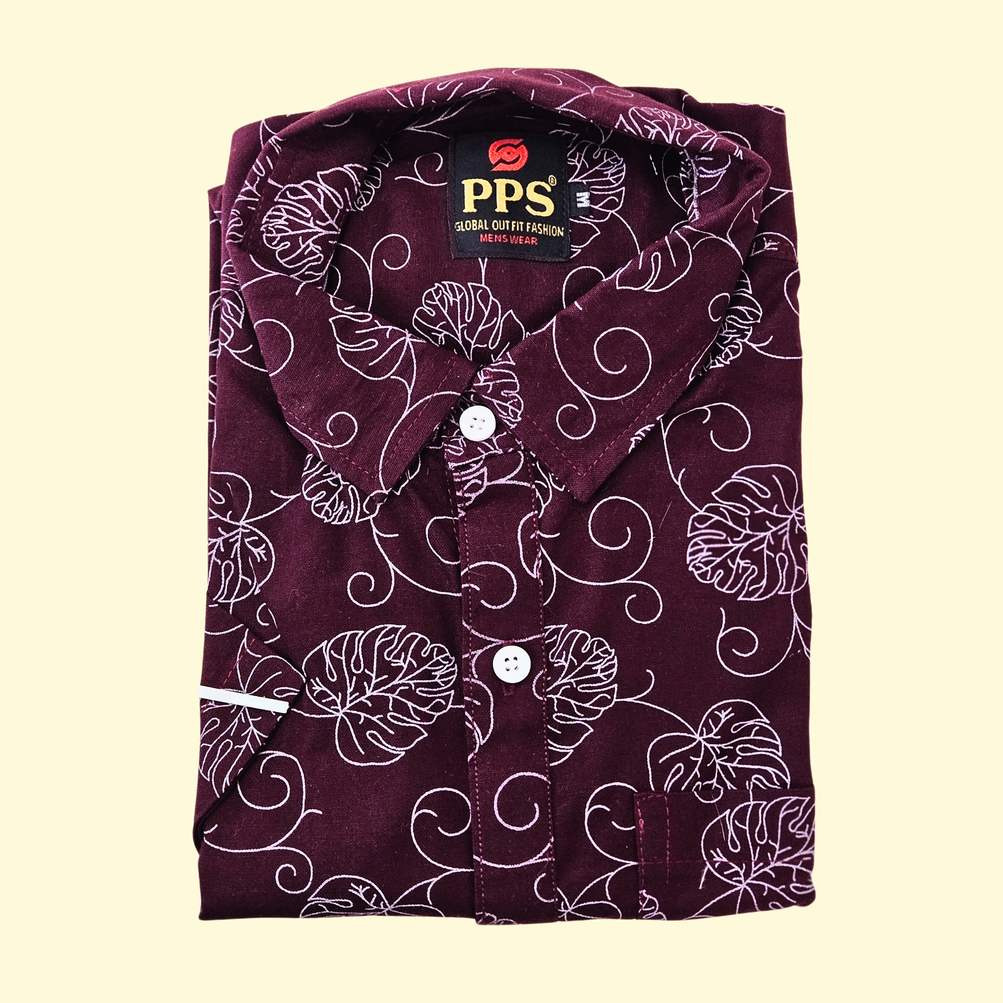 Maroon Leaf Swirl Casual Shirt Maroon Leaf Swirl Casual Shirt